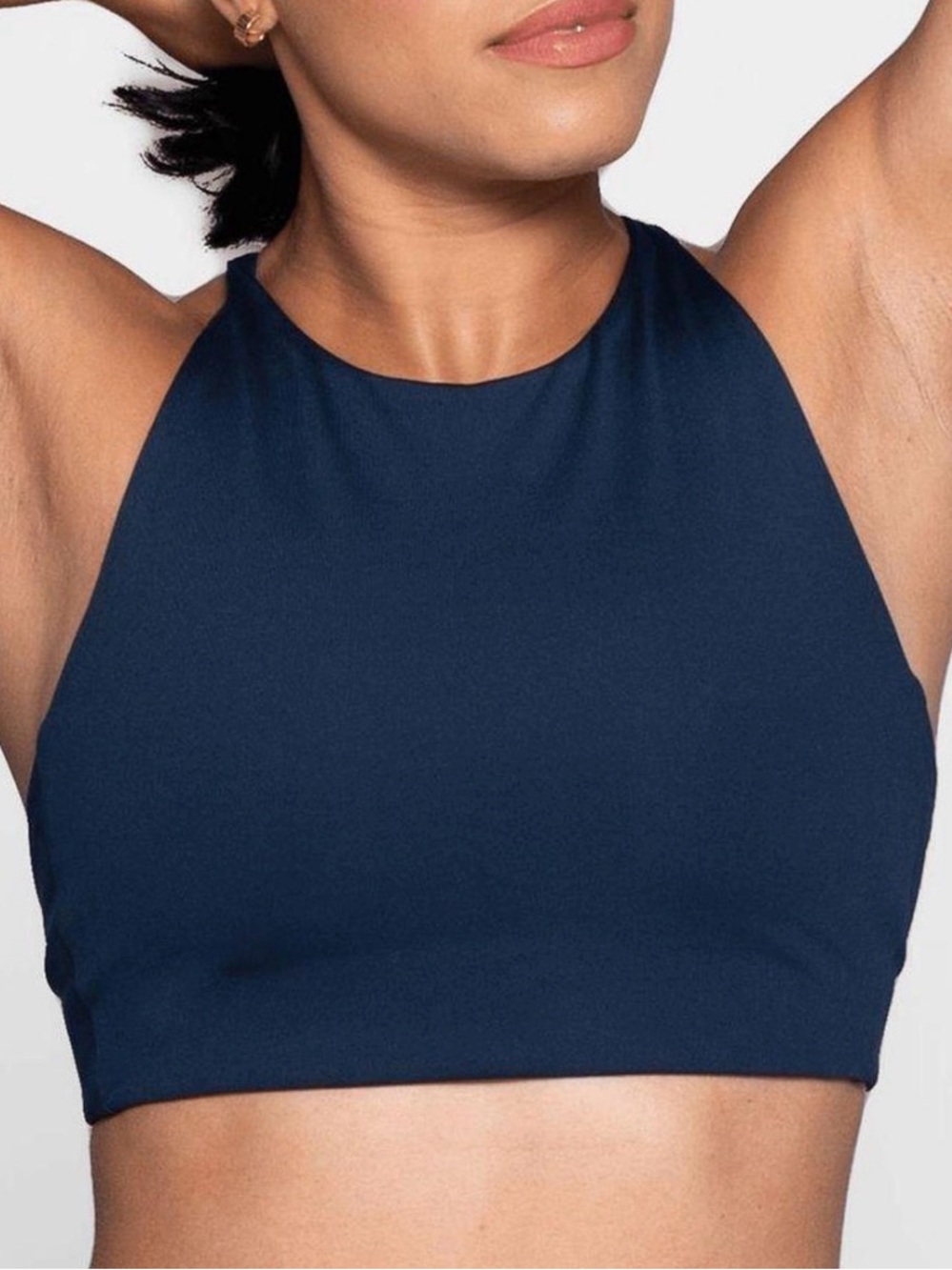 GIRLFRIEND COLLECTIVE High-Neck Sports Bra gray color size small